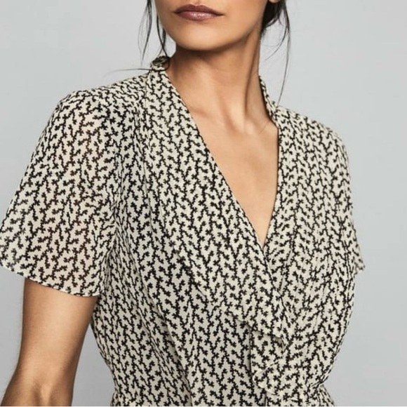 Reiss NWT | Paris Chiffon Ruffle Mini Dress 2 - Picture 11 of 12